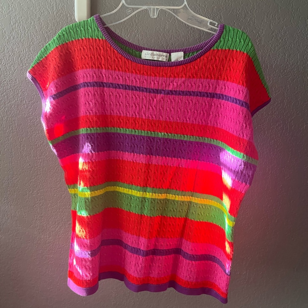 Vintage 90’s Liz Claiborne colorful striped sweater 🧶🌈